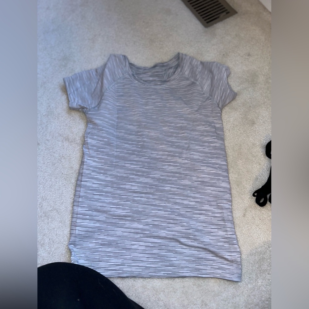 Athleta Stripped Short Sleeve Top